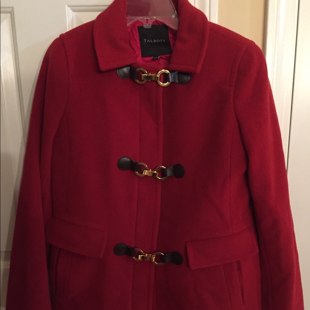 Talbots size 8 red wool coat